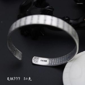 Bangle Men's and Women's Sterling Srebrny Taoista Yin Yang Gossip Talizman Dominująca bransoletka Melv22