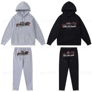 Tuta Trapstar Trailsuit Tasarımcı Hoodie İki Parçalı Set Leopar Desen İşlemeli Yastıklı Sweatshirt Ter Pantolonlu Mens Trailtsits