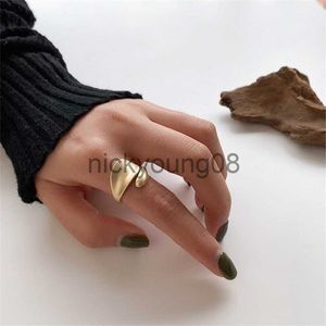 Bandringar Enkla öppna ringar för kvinnor Guldfärg 2021 Mode Koreansk Street Girl Vigselringar Justerbara Knuckle Finger Smycken x0625