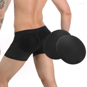 Cuecas 2 pçs/par Cuecas acolchoadas modeladoras de quadril BuPad Sexy Men Underwear Sponge Enhancer Push Up Cup Calcinhas Levantador Atacado