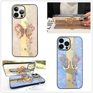 Bling Glitter 3D Butterfly Bracket Stand Cases Lovely Shockproof Camera Lens Protection Soft TPU Bumper For iPhone 14 13 12 11 Pro Max XR XS X 7 8 Plus