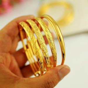 Bangle Luxury Jewelry Simple And Design Fashion Sand Gold Women's / Push-pull Bracelet Gift Melv22