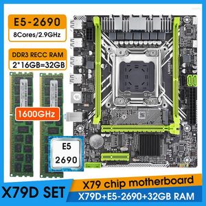 Schede madri Kit scheda madre JINGSHA X79 D Xeon E5-2690 CPU LGA2011 Combo 2 16 GB 32 GB 1600 Mhz Memoria DDR3 RAM