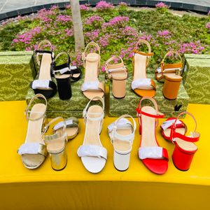 Yaz Yeni Tasarımcı Deri Kadın Orta Topuk Sandal Plajı Yüzme Havuzu Partisi Orta Topuk Klasik Açık Strap Sandals Boyut 35-41 Kutu