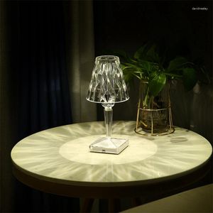 Table Lamps 2X Diamond Lamp USB Rechargeable Acrylic Decoration Desk Bedroom Bedside Bar Crystal Lighting Night Light