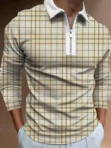 Herren Polos Herren Kleidung Übergroßes Hemd Reißverschluss Poloshirt Herren Langarm T-Shirt für Herren Polo Koreanische Modekleidung Poloshirt Herren Tops 230621