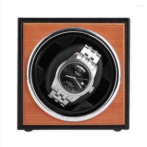 Scatole per orologi Custodie 1 0 Singola imitazione pelle PU Grano Avvolgitore automatico Scatola motore Motore Rotatore Avvolgimento batteria Carica orologi Remontoir Del