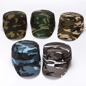 Beanies Men's Retro Camouflage Breathable Adjustable Flat Top Outdoor Hat