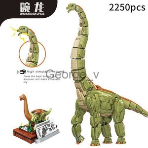 Bloklar Yeni MOC 2250pcs Jurassic Dino World Brachiosaurus Bina Kitleri Bolcks Tuğla Sesli Dinozur Park Figürleri Oyuncaklar Çocuk Hediyeleri J230625