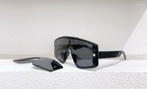 Óculos de sol grande protetor preto máscara cinza lente extra intercambiável lentes esportivas tamanho grande para homens mulheres com caixa