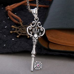 Pendant Necklaces Necklace Real 925 Sterling Silver Jewelry Men Women Crown Key Cross Punk Vintage Items To Nigeria P24 230625