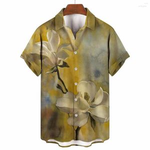 Koszulki męskie męskie moda męska 2023 moda 3d Dragonfly męskie koszula Koszula Summer Ethnic Short-Sleeved Retro Hawaiian