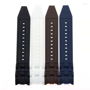 Pulseiras de relógio 26 mm preto azul branco café à prova d'água borracha silicone pulseira masculina adequada para Deli22