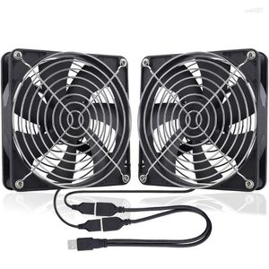 Resfriamento de computador GDSTIME Dual 140mm USB Fan 5V Powered DC Brushless Axial Fans com cabo 2 em 1 para AV Receiver DVR Playstation Cooling