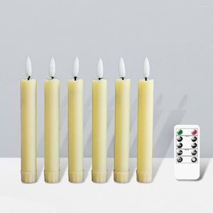 Night Lights 6pcs Flameless LED Candle Light With Remote Control Electronic Stick Battery Powered Smokeless Dimmable For Wedding