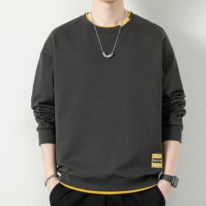 Moletons masculinos para férias de primavera masculinos, dois suéteres de gola redonda, tops masculinos de tamanho grande e mais gorduroso, casaco casual com painéis, camiseta fashion