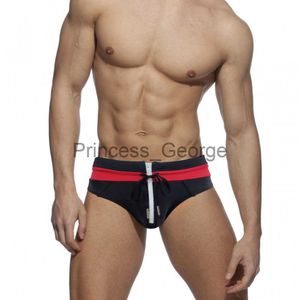 Herrbadkläder sexig blixtlås öppen främre främre män strand simning stammar manliga bikini badkläder gay baddräkter mode strand surf shorts snörning trosor x0625