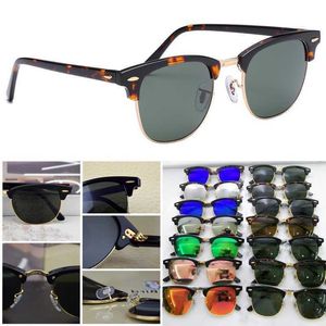 2024 RAIES BAN BAN TOPA KVALITET Luxury Solglasögon Män Kvinnor Acetatram UV400 Glaslinsolglasögon för man Male Sungasse Gafas de Sol Leather Rays Bans