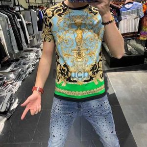 T-shirt da uomo 2022 New Fashion T-shirt da uomo Luxury Royal 3D Flower Print Popolare Uomo Donna Tee Summer Cool One Short Sleeve Brand TShirt J230625