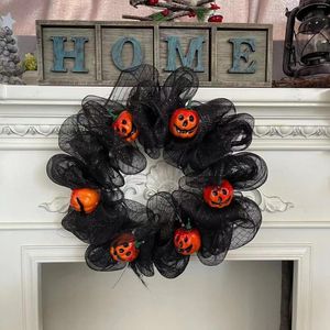 Decorative Flowers Halloween Decoration Wreaths Pumpkin Garland Pendant Artware Tools For Home Office Shops Door Window Wall