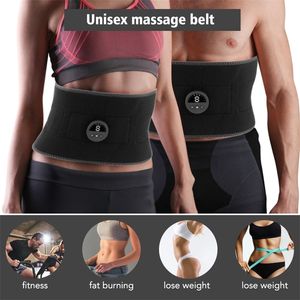 Bärbar smal utrustning Elektrisk bantningsbälte 6 -lägen midjemassage EMS Fitness Muscle Stimulator tappar vikt Fitness Vibrerande massager Fett Burning 230621