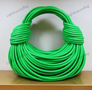 Designer Strip Knotted Underarm Weave Bag Top quality New Handbag Pure Hand Knitted Womens hobo Bag Rope Knitted Knot High Quality Sheep Leather Strip Bag 230625