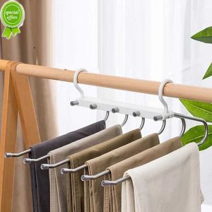 New 5 In1 Save Space Pants Hanger Collapsible Towel Tie Hook Multi-functional Clothes Trouser Rack Wardrobe Closet Organizer Storage