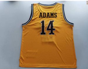 College Basketball Wears Physical photos Wyoming Cowboys 14 Josh Adams YELLOW Men Youth Women Vintage High School Size S-5XL or any name and number jersey