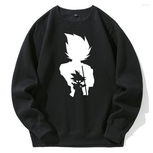 Herrtröjor tecknad dbz stil för manlig mode överdimensionerad teknisk fleece topps anime harajuku tröjor o-hals män kläder