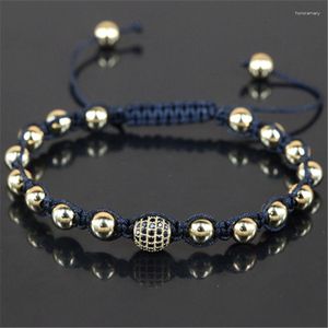 Braccialetti con ciondoli Marca Anil Arjandas Bracciale Moda Uomo Macrame 4mm Perline di rame 8mm Micro CZ intrecciato per unisex