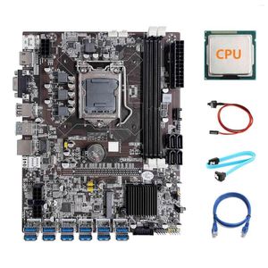 Motherboards B75 ETH Mining Motherboard 12 PCIE zu USB LGA1155 mit zufälligem CPU SATA Kabel RJ45 Netzwerk Switch