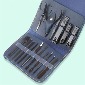 Espositore per la pratica delle unghie Nero Set da 16 pezzi tagliaunghie strumenti per manicure borsa a tre ante tagliaunghie pieghevole 230621