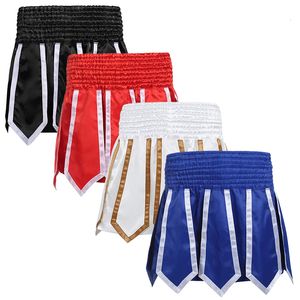Andra sportvaror Muay Thai Shorts Lotus Ribbon Boxing Shorts Mens Womens Kids Fight Kickboxing Pants Breattable Satin Combat Sanda MMA Clothing 230621