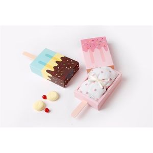 Opakowanie na prezent 6 PcSlot Ice Cream Kształt Dift Plax Bag Prezent Bag dla dzieci Party Favours Prezent Candy Box Christmas Baby Shower 230621