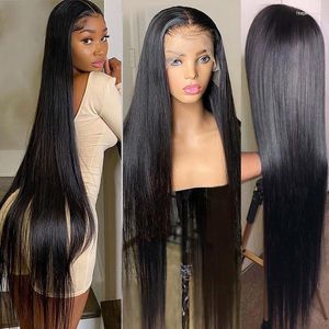 30Inch Bone Straight 13x4 Transparent Lace Front Human Hair Wigs Brazilian 180 Density 4x4 Closure Frontal Wig Pre Plucked