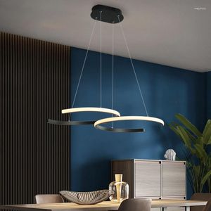 Lampadari VEIHAO Lampadario moderno a led per sala da pranzo Negozio Bar Cucina Sospensione per ufficio Apparecchio nero/oro sospeso 90-260V