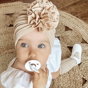 Cute Flower Baby Hat Toddler Turban Infant Head Wraps Kids Bonnet Neonato Beanie Cap per 0-18m