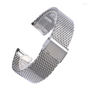 Pulseiras de relógio 20/22 mm de aço inoxidável de alta qualidade, pulseira de malha para homens, relógios femininos, 2 barras de mola, substituição Deli22