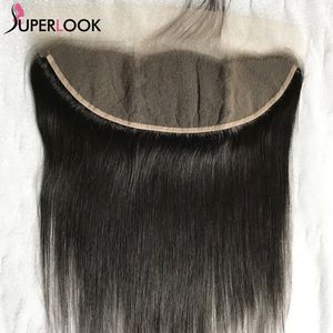 Fryzury 13x4 Przezroczysty koronkowy frontal Clre Tylko prosto 4x4 Naturalny czarny brazylijski Remy Human Pre Plucked 230621