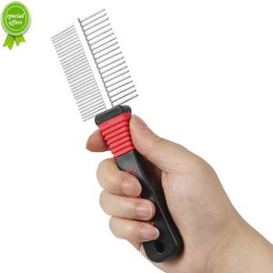 Stainless Steel Dog Combs Pet Hair Knot Remove Pet Grooming Steel Thick Hair Fur Shedding Remove Rake Comb Useful