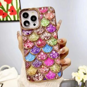 Fish Scale Plating Phone Cases Electroplated Skin Back Cover Glitter Soft Protector for iPhone 14 14pro max 13 13pro 12 12 pro 11