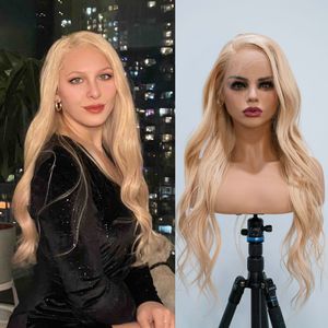 Blond Remy Hair HD koronkowa peruka czołowa ciepła blond pełna koronkowe peruki ludzkie włosy luźne fala koronkowa peruka przednia wstępna linia włosów