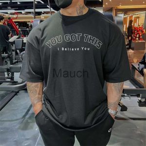 Camisetas Masculinas Coréia Camiseta Oversized Verão Masculino Ginásio Musculação Fitness Solto Casual Lifyle Wear Tshirt Masculino Streetwear HipHop Tshirt J230625