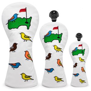 Other Golf Products Golf Putter Headcover Embroidery Number Golf Club Cover Bird Pattern Iron Club Headcover for Driver No.1Faiway No.35 forUT 230625