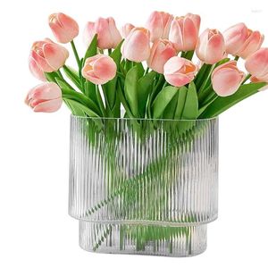 Wazony nowoczesny wazon w stylu nordyckim kształt cylinder czysty sztuczne kwiaty domowe salon biuro centralne ozdoby dekoracyjne