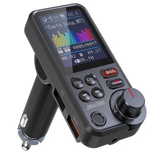 Hifi Bluetooth 5.0 Car Wireless FM Transmitter Radio Adapter AuxはQC3.0高速充電トレブルベースカーMP3音楽プレーヤーをサポートしています