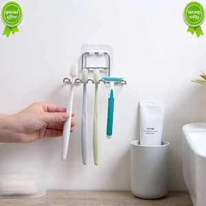 New New Wall Mounted Stainless Steel Toothbrush Holder Bathroom Tooth Brush Toothpaste Razor Organizers Stand Bathroom Accessories