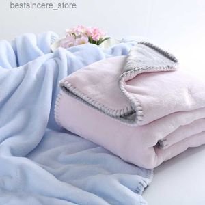 Koce dla niemowląt Nowe zagęszcza podwójnie warstwy Coral Velvet Infant Swaddle Bebe Wrap Ofl Solid Thermal Noworodka Ket z pościeli Baby L230522