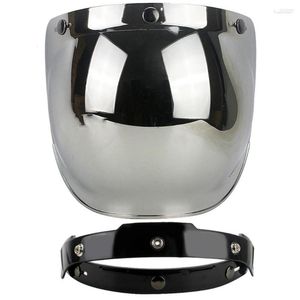 Motorcykelhjälmar Hjälm Vintage 3 -knapp Bubble Sköld Visor