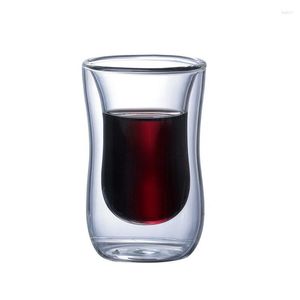 Copos Pires 1Pcs Copo Isolado Dupla Camada Antiescaldante Antifrio Café Leite Bebida Caneca Vidro Bambu Tampa Transparente Drinkware Presente